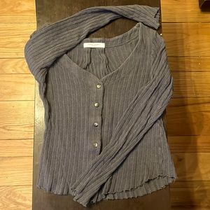 Textured Rib Button Down Sweater